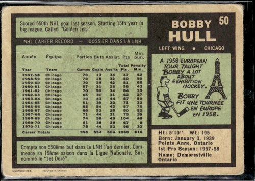 1971-72 O-Pee-Chee #50 Bobby Hull