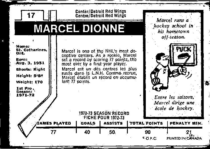 1973-74 O-Pee-Chee #17 Marcel Dionne