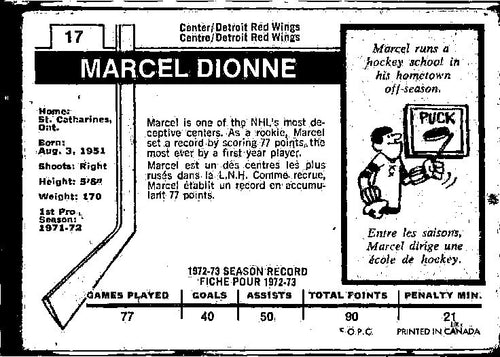 1973-74 O-Pee-Chee #17 Marcel Dionne