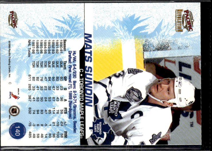 1998-99 Pacific Revolution #140 Mats Sundin