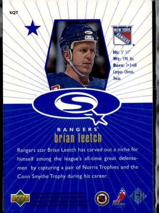1998-99 UD Choice - StarQuest Blue #SQ7 Brian Leetch