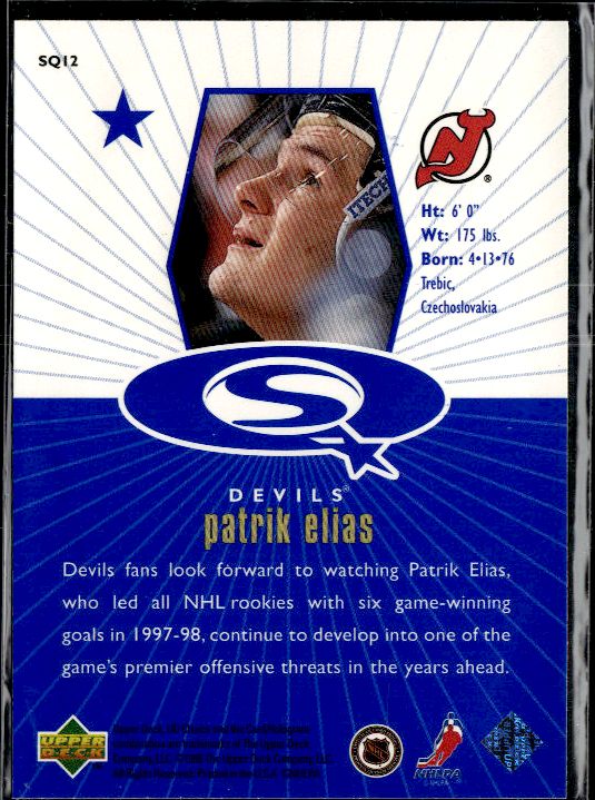 1998-99 UD Choice - StarQuest Blue #SQ12 Patrik Elias