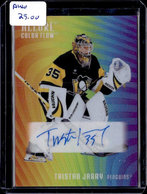 2025-26 Upper Deck Allure #RA-TJ Tristan Jarry Color Flow Full Rainbow Auto