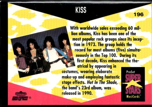 1991 Pro Set SuperStars MusiCards #196a Kiss