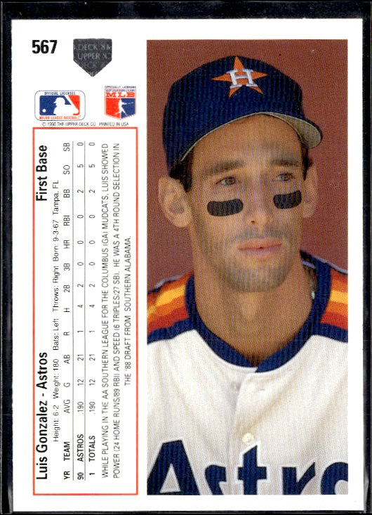 1991 Upper Deck #567 Luis Gonzalez