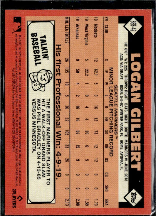 2021 Topps Update #86B-42 Logan Gilbert 1986 Topps Baseball 35th Anniversary