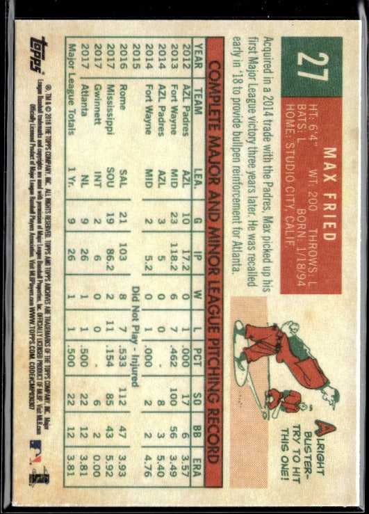 2018 Topps Archives #27 Max Fried