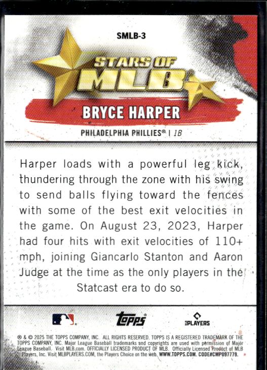2025 Topps #SMLB-3 Bryce Harper Stars of MLB