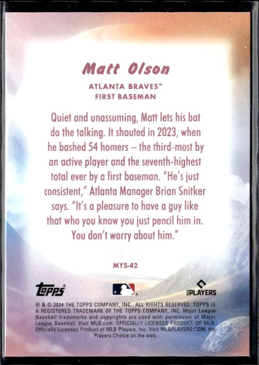 2024 Topps Update #MYS-42 Matt Olson Mystical