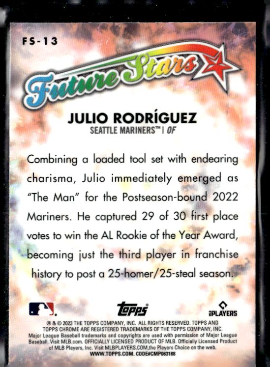 2023 Topps Chrome #FS-13 Julio Rodríguez Future Stars