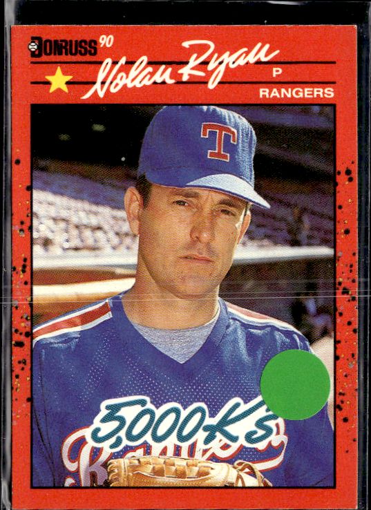 1990 Donruss #659 Nolan Ryan 5000K 1989 LEAF INC on back ERR #665 5000K