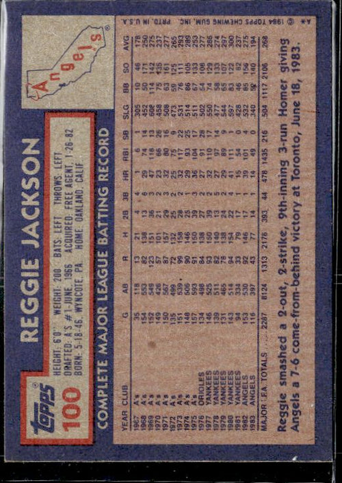 1984 Topps #100 Reggie Jackson