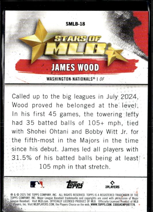 2025 Topps #SMLB-18 James Wood Stars of MLB