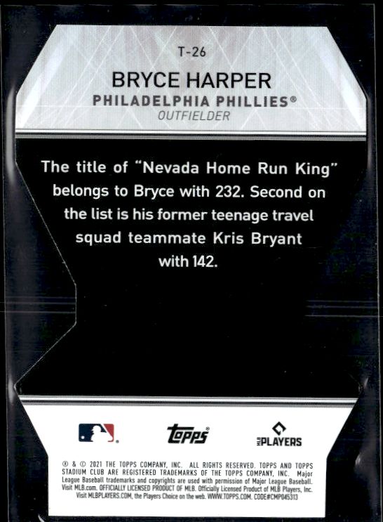 2021 Stadium Club #T-26 Bryce Harper Triumvirates