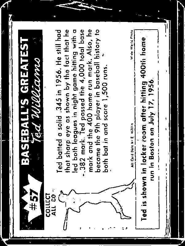 1959 Fleer Ted Williams #57 Ted Williams