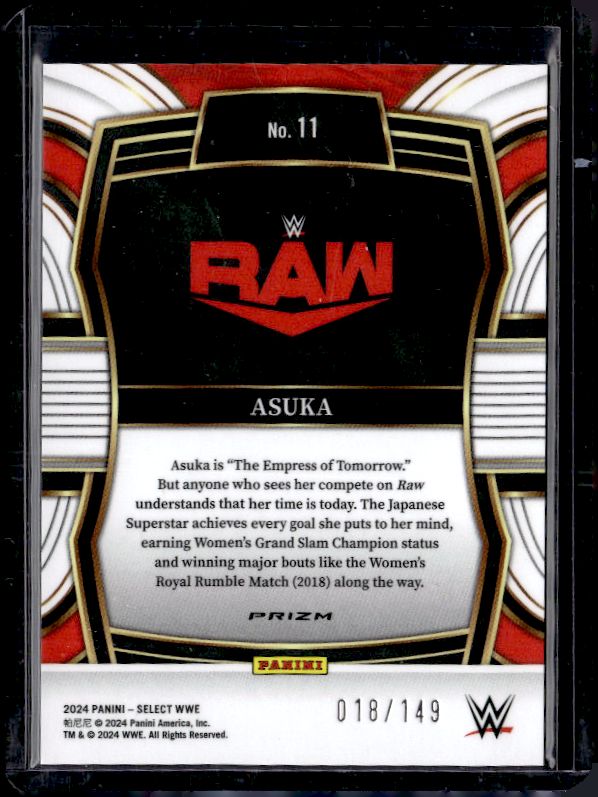 2024 Panini Select WWE #11 Asuka Phenomenon Red Wave Prizms #/149