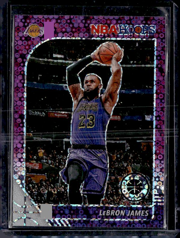 2019-20 Hoops Premium Stock #87 LeBron James Prizms Purple Disco