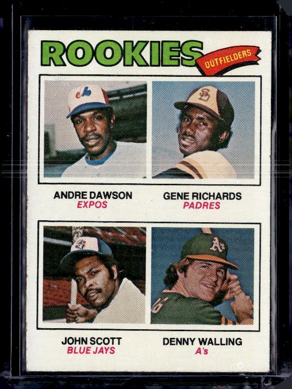 1977 Topps #473 1977 Rookie (A Dawson / G Richards / J Scott / D Walling)