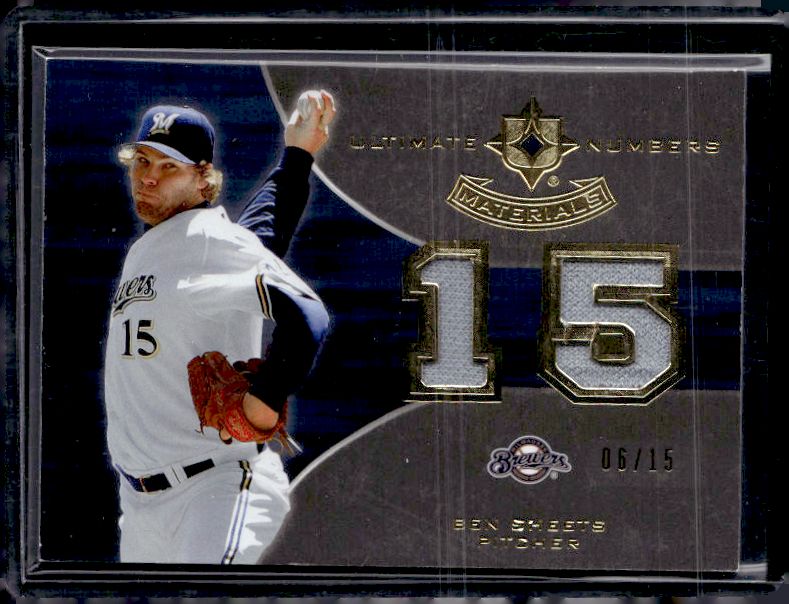 2007 Upper Deck Ultimate Coll #UNM-BS Ben Sheets Ultimate Numbers /15