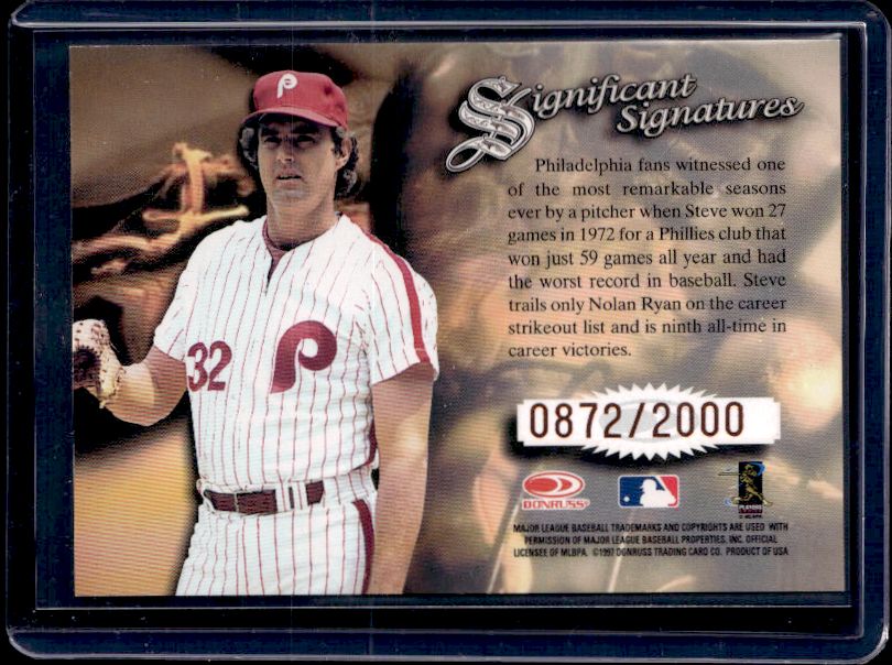 1997 Donruss Signature Series #NNO Steve Carlton Significant Signatures #/2000