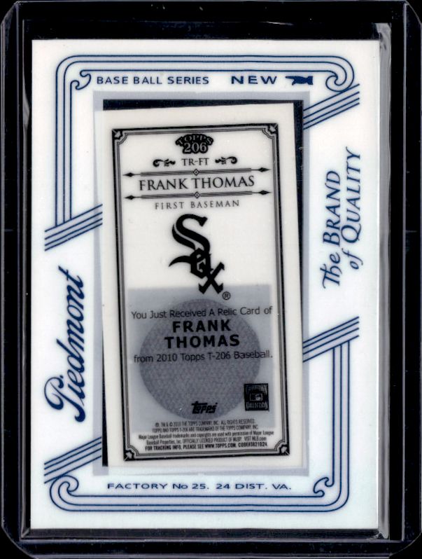 2010 Topps 206 #TR-FT Frank Thomas Mini Framed Relics Piedmont