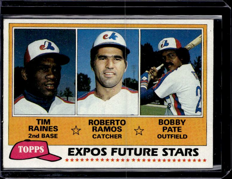 1981 Topps #479 Expos Future Stars (Tim Raines / Roberto Ramos / Bobby Pate)
