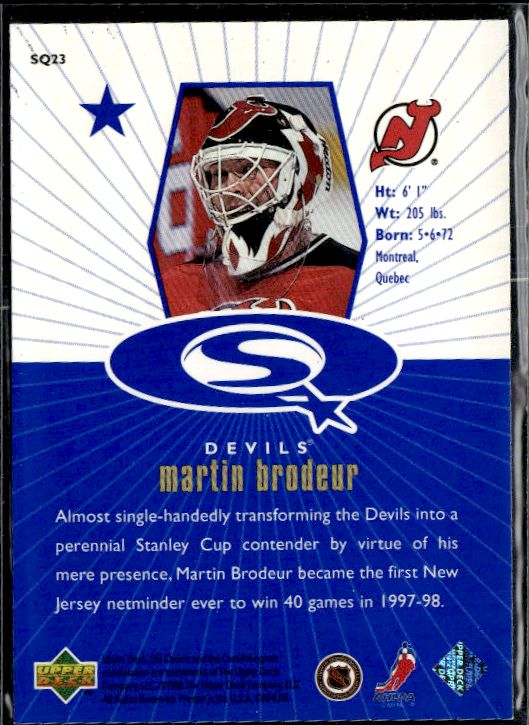 1998-99 UD Choice - StarQuest Blue #SQ23 Martin Brodeur