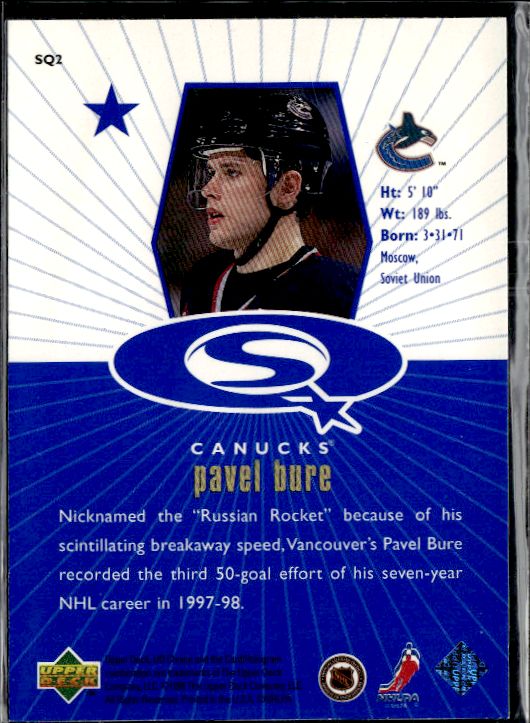 1998-99 UD Choice - StarQuest Blue #SQ2 Pavel Bure