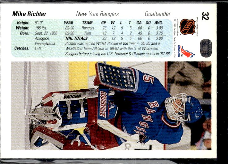 1990-91 Upper Deck #32 Mike Richter