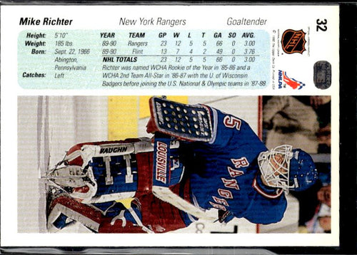 1990-91 Upper Deck #32 Mike Richter