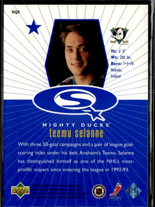 1998-99 UD Choice - StarQuest Blue #SQ5 Teemu Selanne