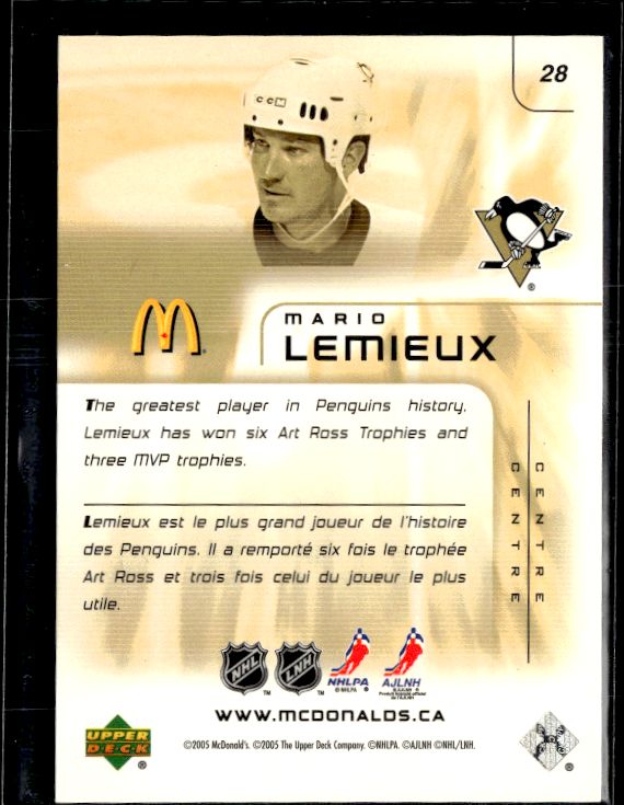 2005-06 Upper Deck McDonald's #28 Mario Lemieux
