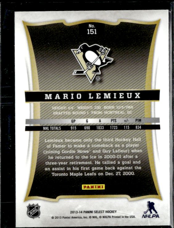 2013-14 Panini Select #151 Mario Lemieux