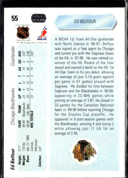 1990-91 Upper Deck #55 Ed Belfour