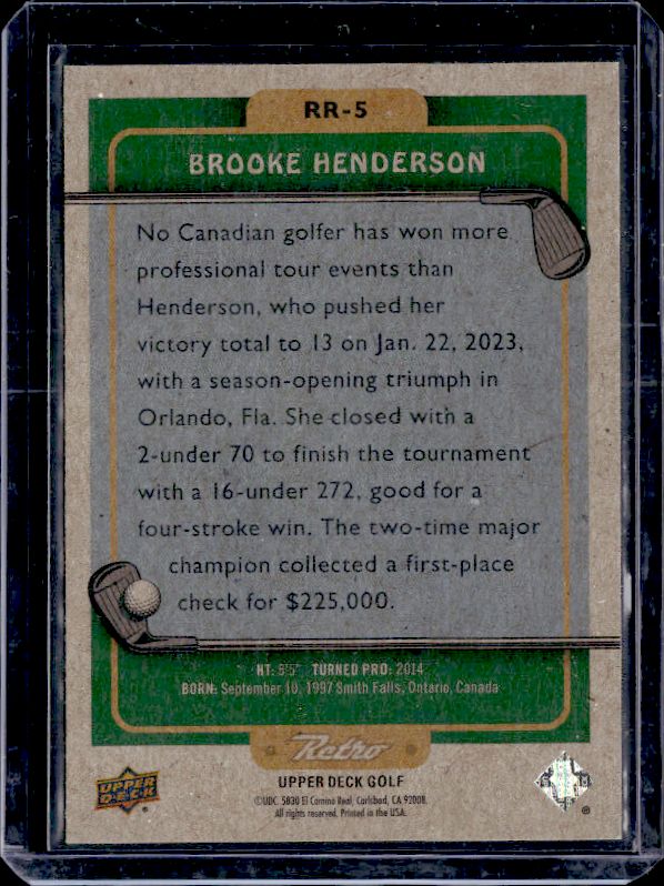 2024 Upper Deck #RR-5 Brooke Henderson UD Retro Rookies