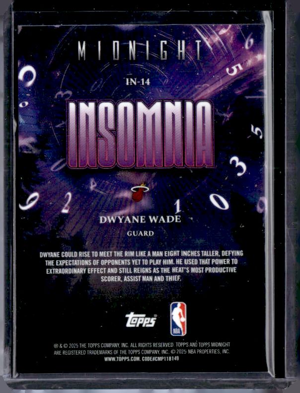 2025-26 Topps Midnight #IN-14 Dwyane Wade Insomnia Midnight #/12