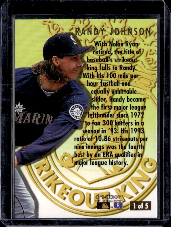1994 Ultra #1 Randy Johnson Strikeout Kings