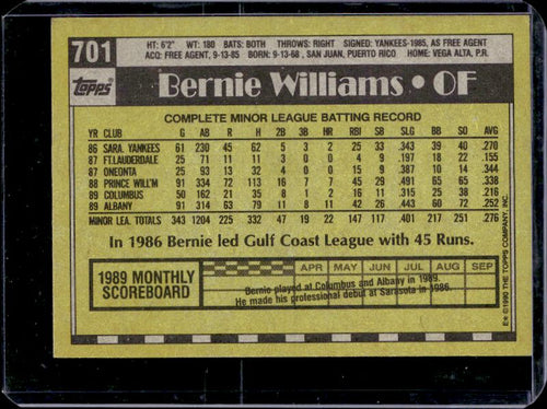 1990 Topps #701 Bernie Williams