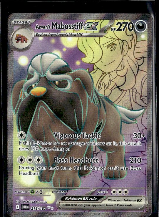 SV10: Destined Rivals #218/182 Arven's Mabosstiff ex
