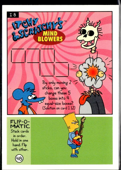 1994 SkyBox The Simpsons Series II #I8 Otpi-Kill Illusions Itchy & Scratchy
