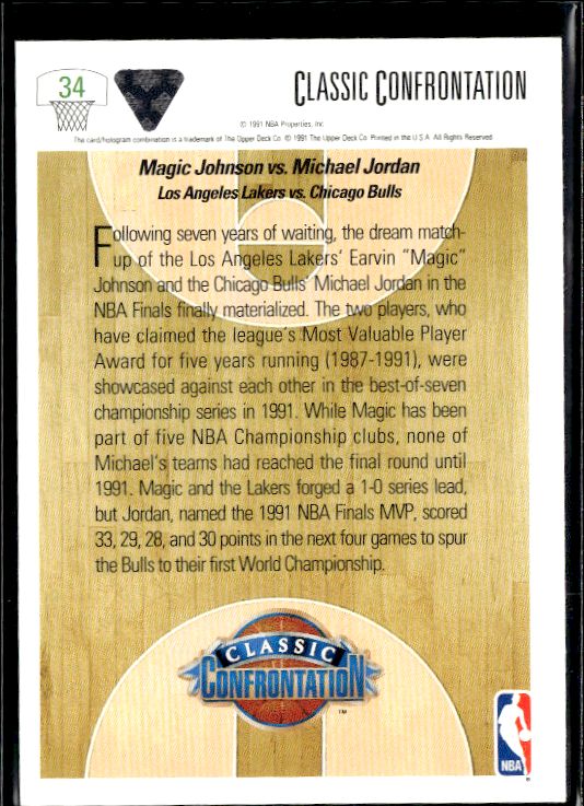 1991-92 Upper Deck #34 Magic vs. Jordan